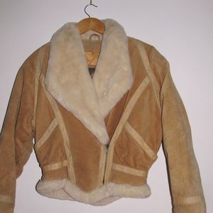 vintage 80s Adventure Bound Wilson's Insulated Suede fur cropped jacket
